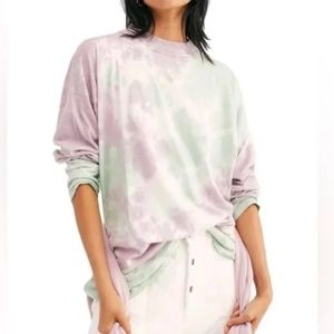 Free People We The Free Tie Dye Long Sleeve Oversize Top